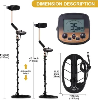 Metaaldetector ondergronds schatzoeker locator, 11 en 5 inch spoelen, one color