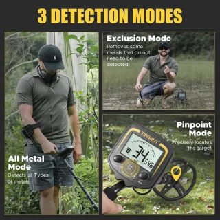 Metaaldetector Pro Plus met waterdichte spoel en hoofdtelefoon