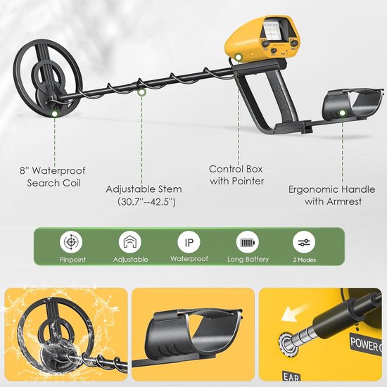 Metaaldetector Pro Waterdicht Oplaadbaar
