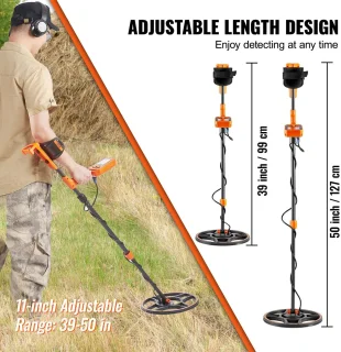 Metaaldetector Professioneel 12 inch IP68 Oplaadbaar Zwart Oranje