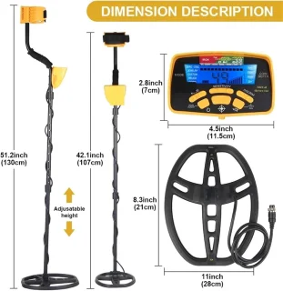 Metaaldetector professioneel - schatzoeker gouddetector - ondergronds zoeken - waterdichte spoel - 100cm - one color