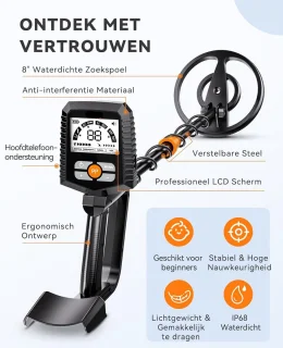 Metaaldetector Professioneel Verstelbaar Zwart IP68