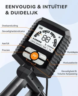 Metaaldetector Professioneel Verstelbaar Zwart IP68
