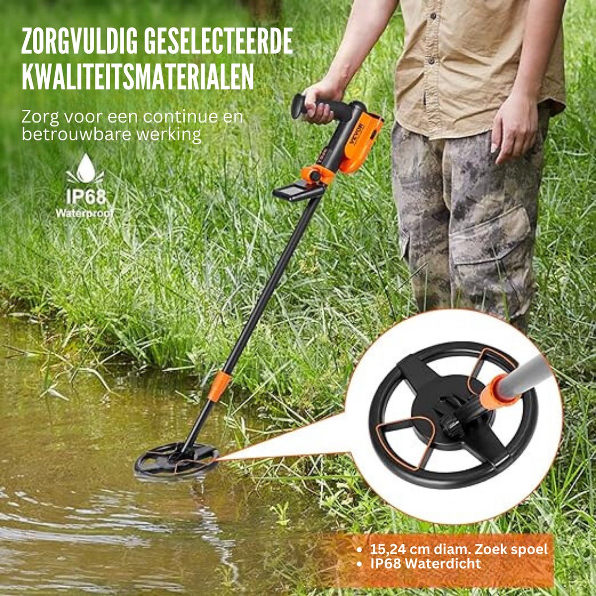 Wat vinden we goed aan de Metaaldetector Set Kind & Volwassenen met Schep, Hark en Draagtas