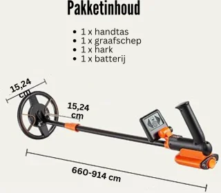 Metaaldetector Set Kind & Volwassenen met Schep, Hark en Draagtas