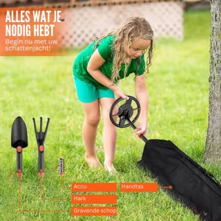 Metaaldetector Set Kind & Volwassenen met Schep, Hark en Draagtas