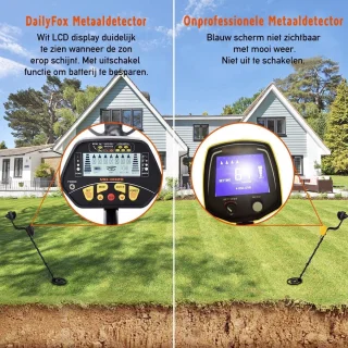 Metaaldetector verstelbaar 107-134cm met pinpointer en accessoires