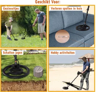 Metaaldetector verstelbaar 107-134cm met pinpointer en accessoires