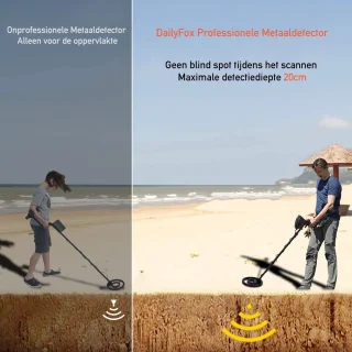 Metaaldetector verstelbaar 107-134cm met pinpointer en accessoires