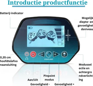 Metaaldetector Verstelbaar LCD Waterdicht Metaaldetector