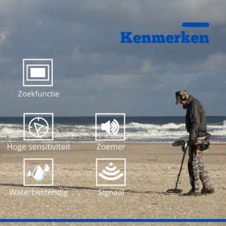 Metaaldetector Verstelbaar met LCD Scherm, Inclusief Batterijen