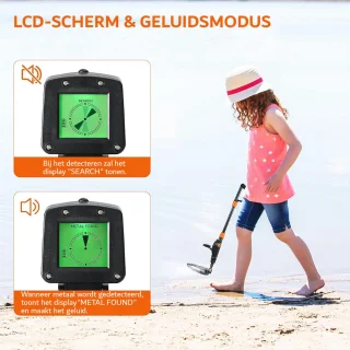 Metaaldetector Verstelbaar Zwart Incl. Schep en Batterijen