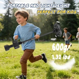 Metaaldetector voor kinderen - lichte detector met lcd-display en geluidsweergave - IP68 waterdicht en hoge gevoeligheid - 2 modi - schatkistset voor kinderen - goudzoeker (rood)