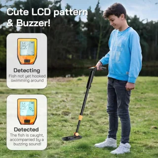 Metaaldetector voor kinderen met verstelbare lengte en lcd-display (oranje)