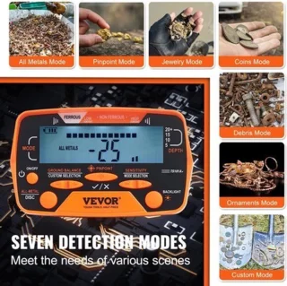 Metaaldetector voor professionals zwart en oranje