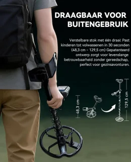 Metaaldetector voor volwassenen en pinpointer voor kinderen