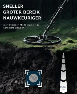Metaaldetector voor volwassenen en pinpointer voor kinderen