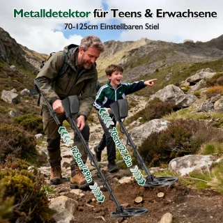 Metaaldetector voor volwassenen en pinpointer voor kinderen