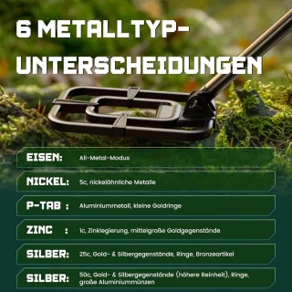 Metaaldetector voor volwassenen en pinpointer voor kinderen