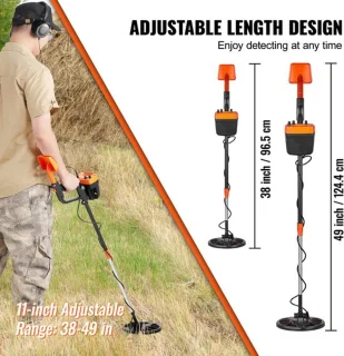Metaaldetector voor volwassenen met 8 inch zoekspoel, oranje