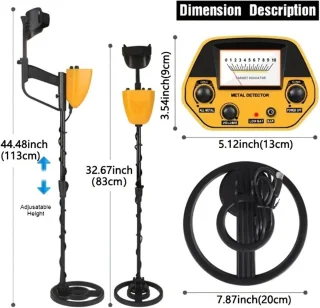 Metaaldetector voor volwassenen - metaalzoeker gouddetector - twee werkingsmodi - verstelbare steel
