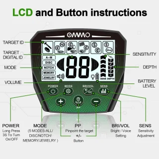 Metaaldetector voor volwassenen - schatzoeker detector - groen