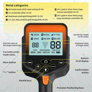 Metaaldetector voor volwassenen - schatzoekerset - oranje