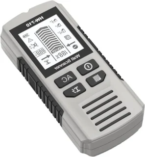 Metaaldetector wandscanner handheld - LCD display - 17,4 cm - zilver