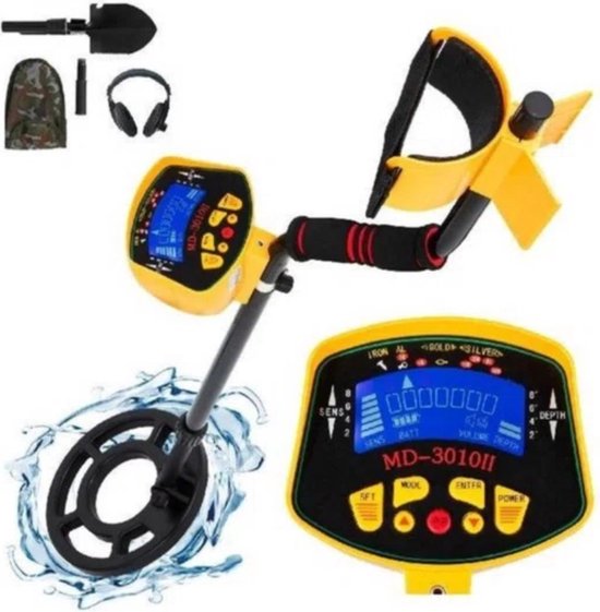 Metaaldetector waterdicht met hoofdtelefoon en schep voor volwassenen en kinderen review