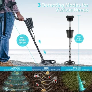 Metaaldetector Waterproof met Scherm en Verstelbare Wijzerweergave