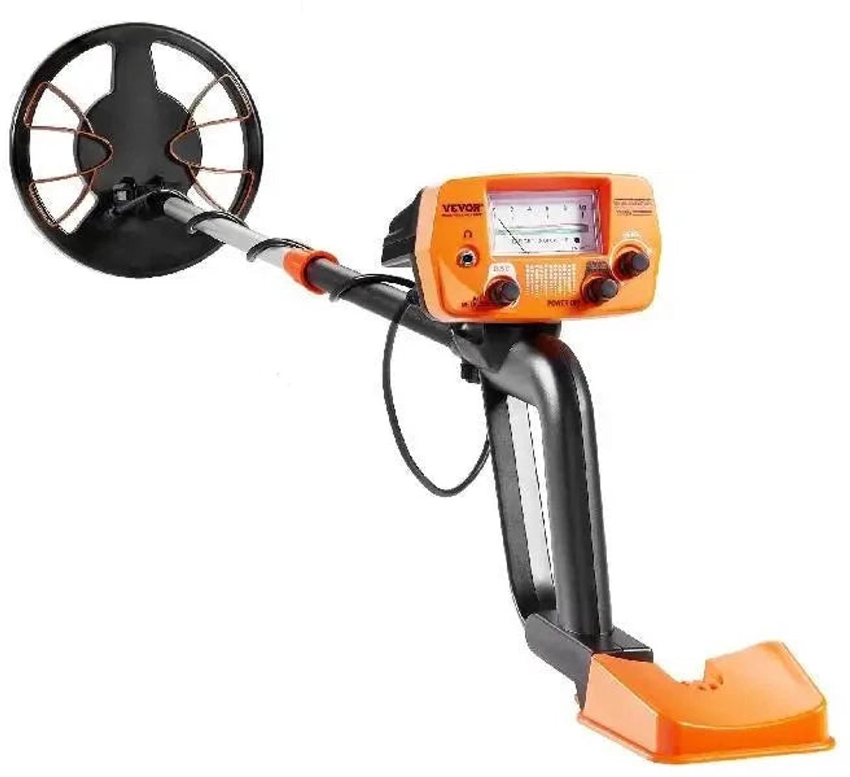 De Metaaldetector XPro 8 inch LCD oplaadbaar zwart-oranje in één oogopslag