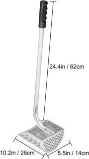 Metaaldetector - Zandschep met Roestvrijstalen Handvat - Testapparatuur voor Strandzoekopdrachten - 10 mm Ronde gat Stud Finder - Zilver