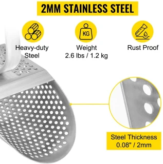 Metaaldetector Zandschep RVS Handvat 10mm Stud Finder Zilver
