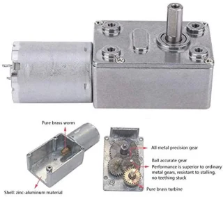 Microtype Wormwielreductiemotor DC 24V - 10 RPM
