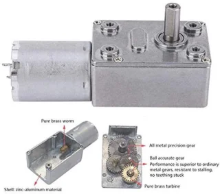 Microtype Wormwielreductiemotor DC 24V - 10 RPM