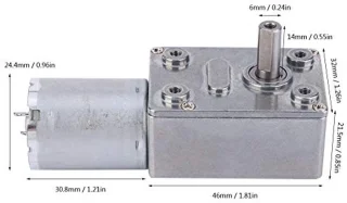Microtype Wormwielreductormotor 24V DC
