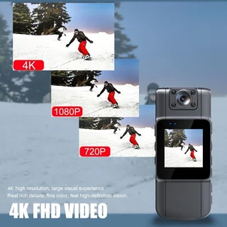 Mini-lichaamscamera 4K Body Cam 150° WiFi Nachtzicht