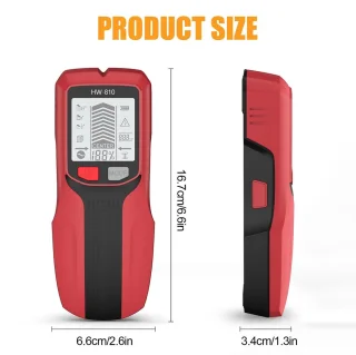 Montage detector - Wandscanner Studfinder - Multifunctioneel LCD-display - Grijs