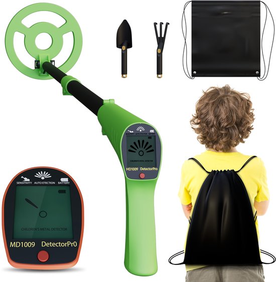 NAIZY Metaaldetector MD1009 voor kinderen groen inclusief schep en draagtas review