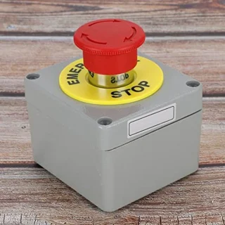 Noodstopdrukschakelaar 1NO/1NC rood aluminium 80x75x60