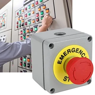 Noodstopdrukschakelaar 1NO/1NC rood aluminium 80x75x60