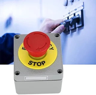 Noodstopdrukschakelaar 1NO/1NC rood aluminium 80x75x60