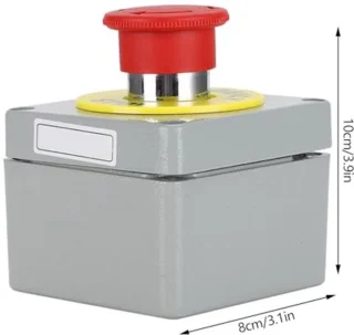 Noodstopdrukschakelaar 1NO/1NC rood aluminium 80x75x60