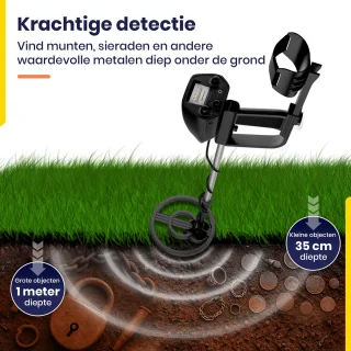 ODESSEY Explorer Metaaldetector Zwart Starterset