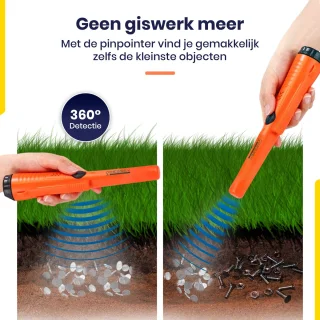 ODESSEY Metaaldetector Explorer Zwart met Pinpointer