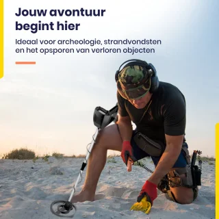 ODESSEY Metaaldetector Explorer Zwart met Pinpointer