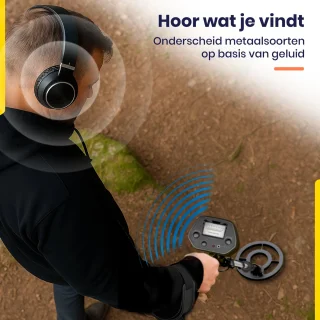 ODESSEY Metaaldetector Explorer Zwart met Pinpointer