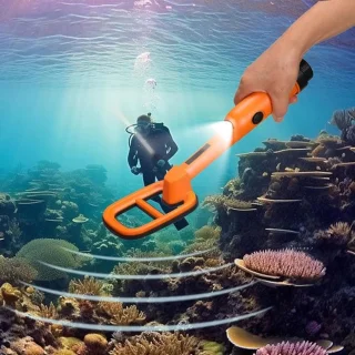 Onderwater-metaaldetector voor munten (oranje)