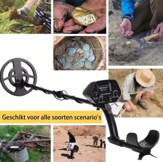 Professionele Metaaldetector voor Volwassenen en Kinderen – Hoge Nauwkeurigheid Goudzoeker – Waterdichte Zoekspoel & LCD-Scherm – Inclusief Grafische Weergave oranje