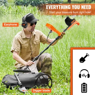 Professionele Oplaadbare Metaaldetector 12 Inch Spoel 39-50 Inch Verstelbaar